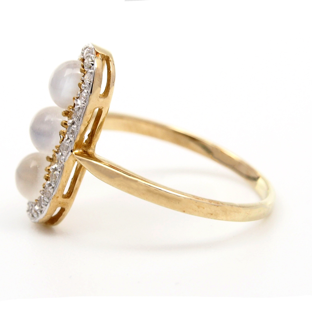 Moonstone and Diamond Ring