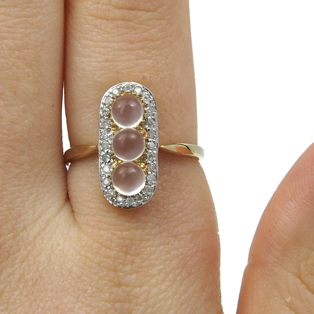Moonstone and Diamond Ring