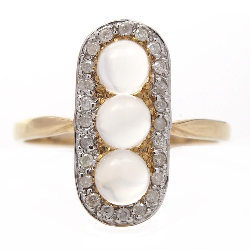 Moonstone and Diamond Ring