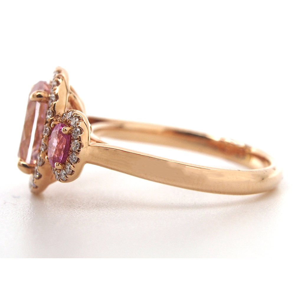 Morganite, Pink Sapphire & Diamond Ring