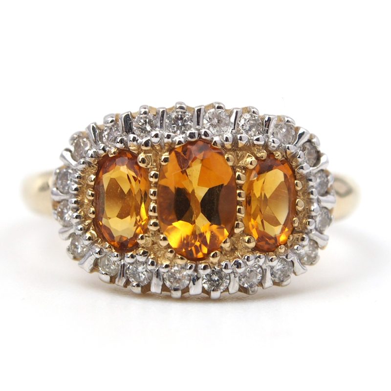 Citrine and Diamond Ring