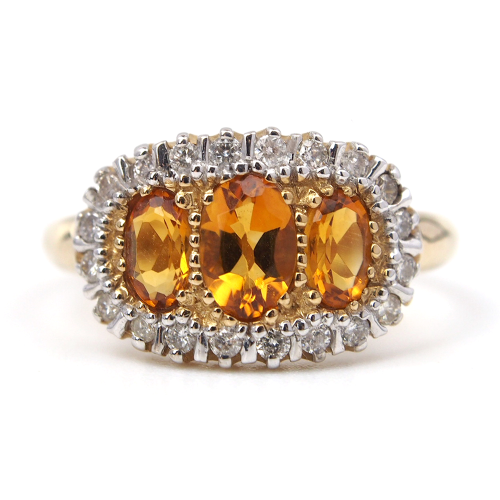 Citrine and Diamond Ring