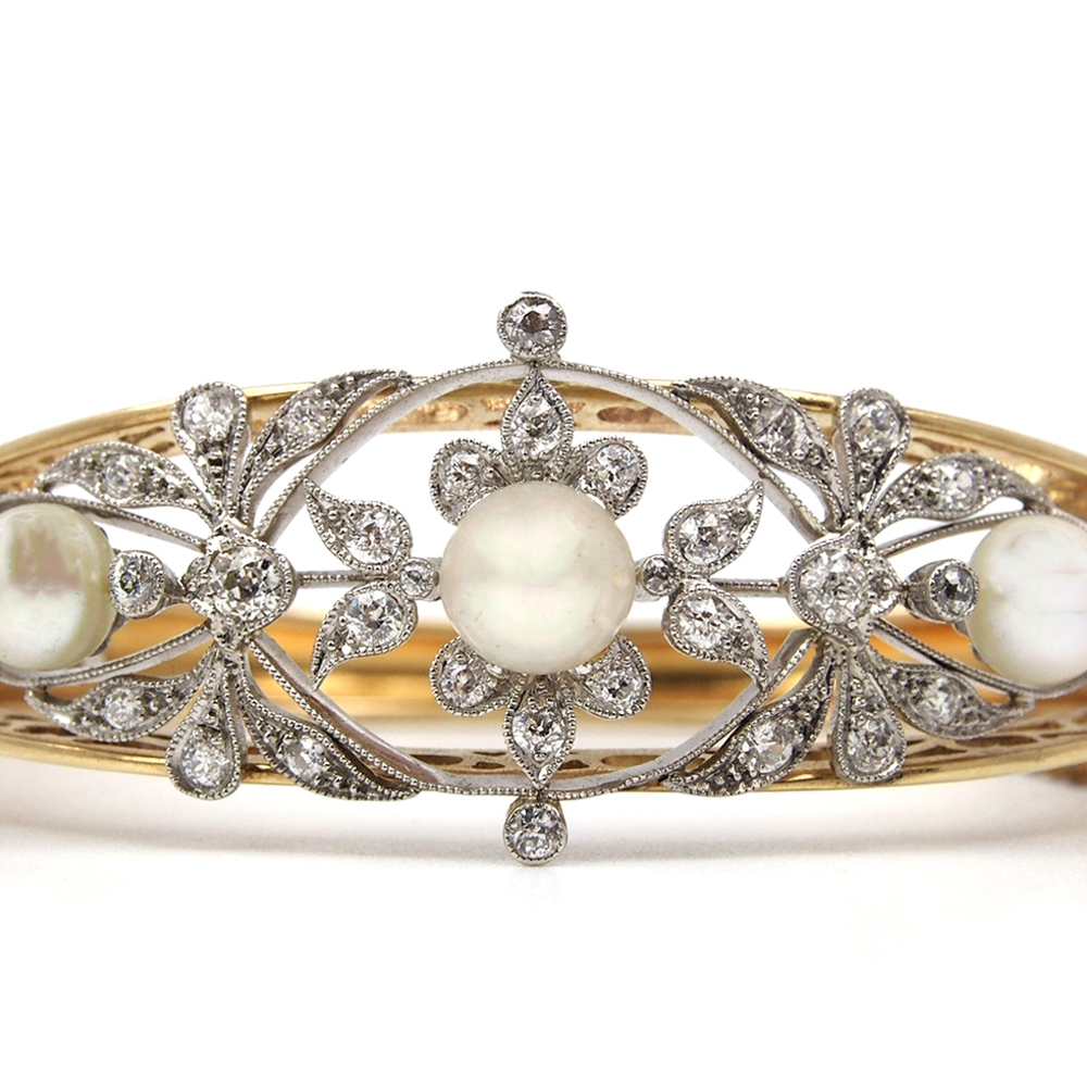 Pearl and Diamond Bangle
