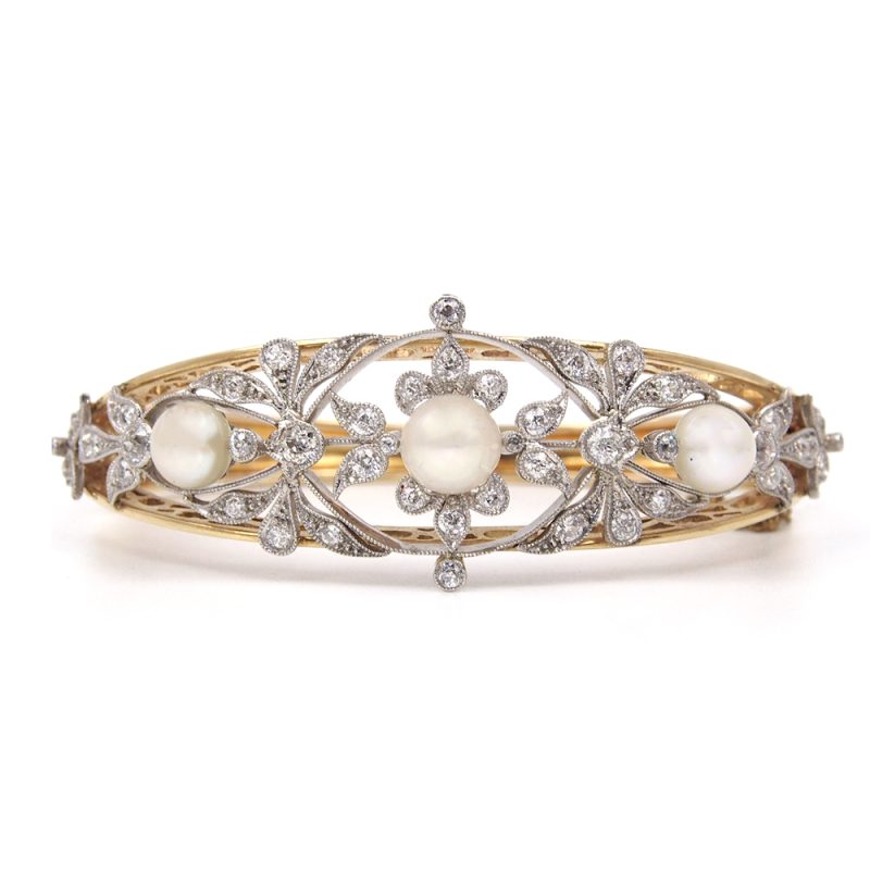 Pearl and Diamond Bangle