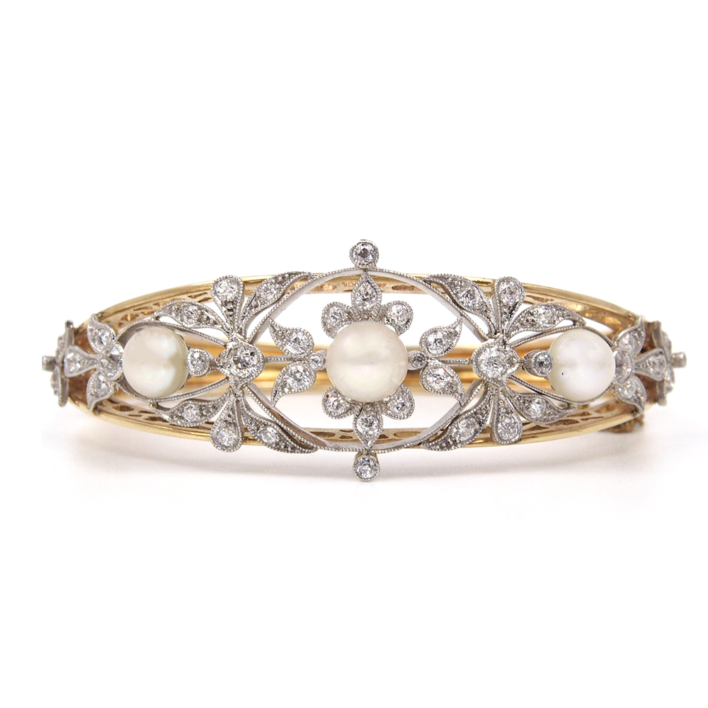 Pearl and Diamond Bangle