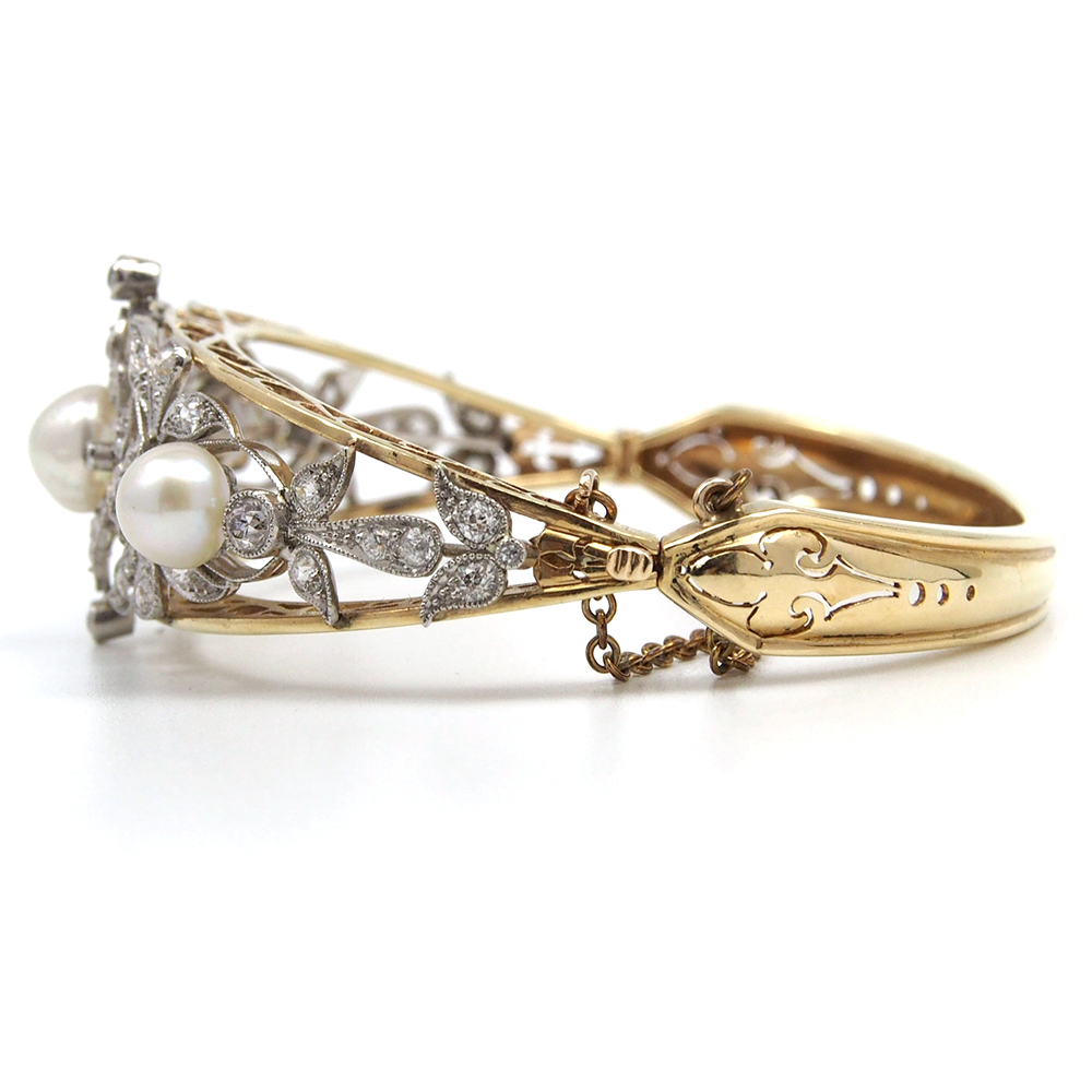 Pearl and Diamond Bangle