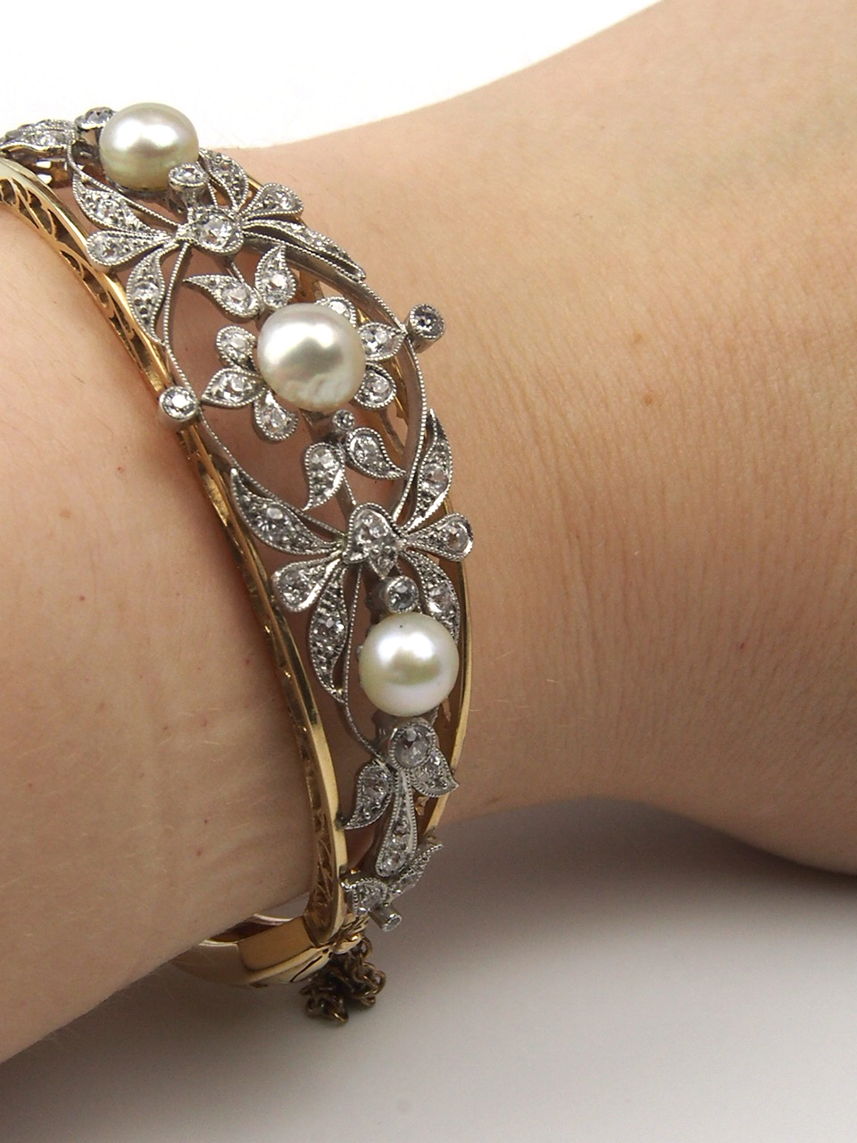 Pearl and Diamond Bangle