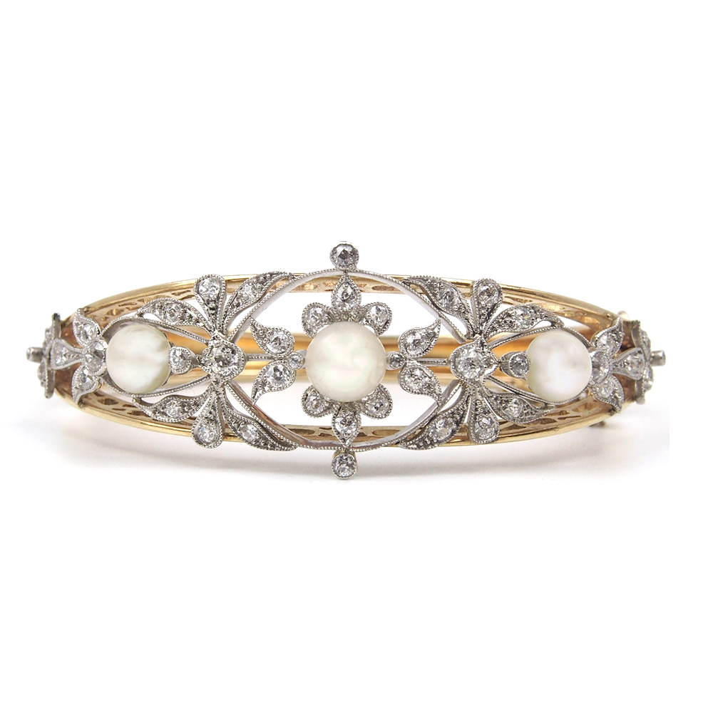 Pearl and Diamond Bangle