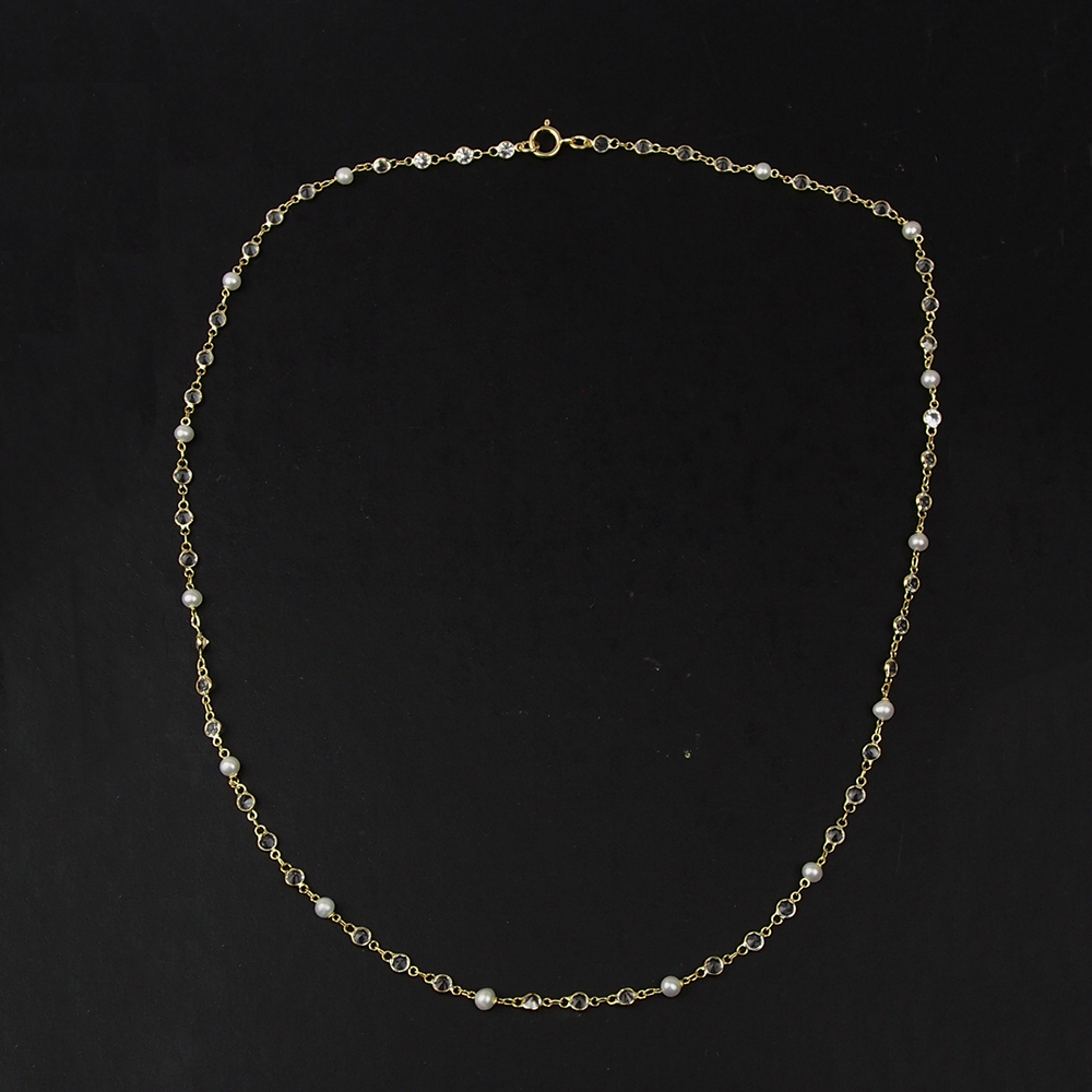 Topaz and Cultured Pearl Necklace
