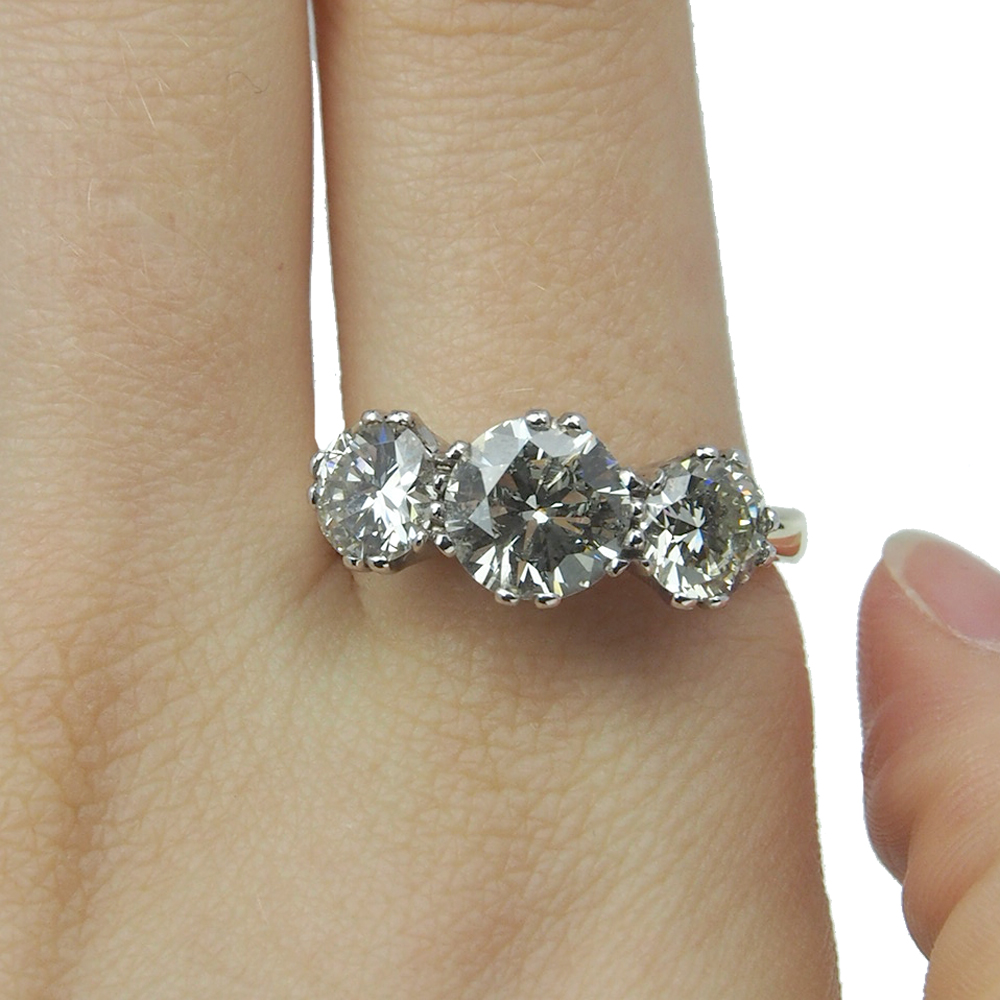 Diamond Three Stone Ring - 3.78ct