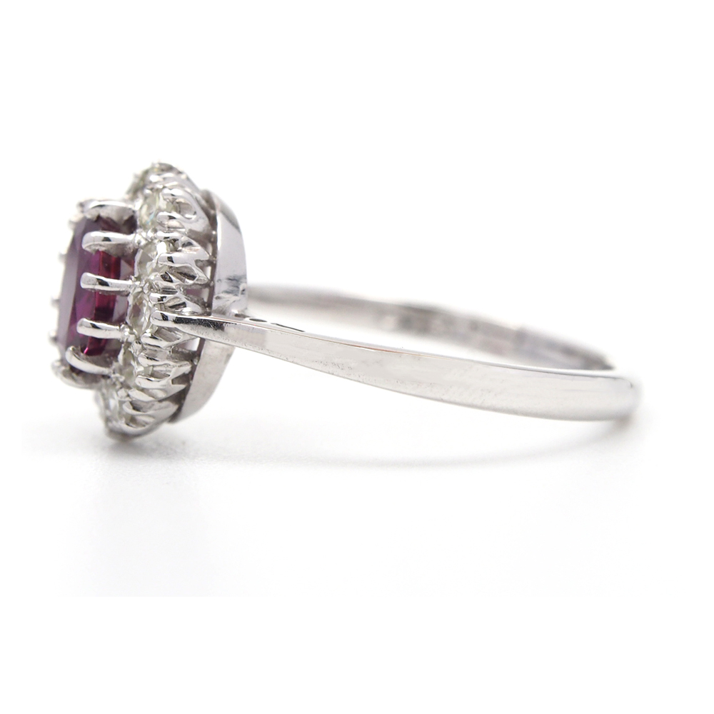 Ruby and Diamond Cluster Ring