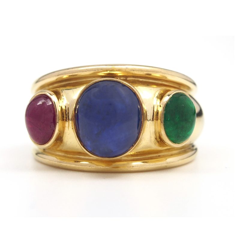 Ruby, Sapphire and Emerald Vintage Ring