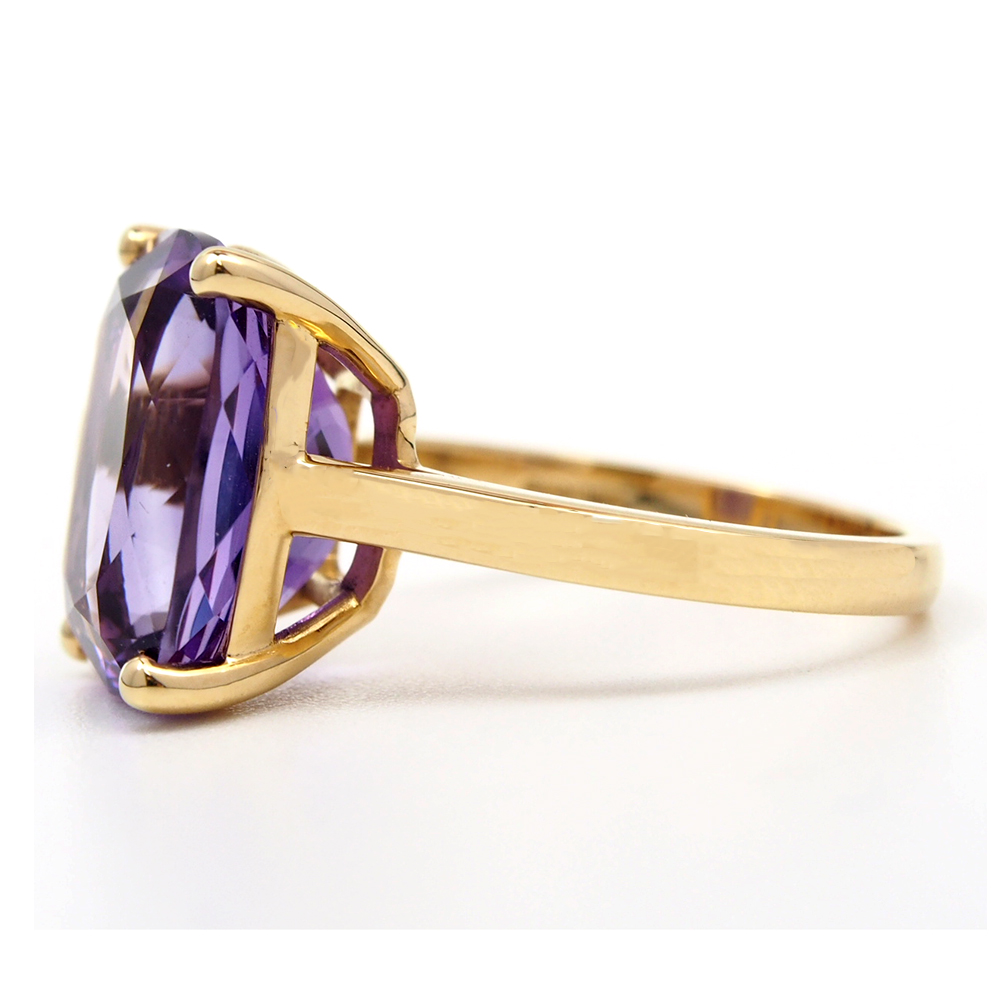 Amethyst Single Stone Ring - Natural Zambian 6.70ct Amethyst