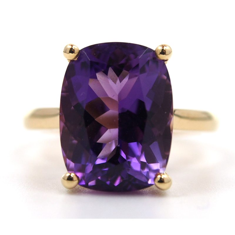 Amethyst Single Stone Ring - Natural Zambian 6.70ct Amethyst