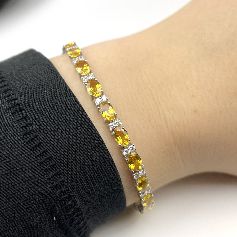 Sapphire and Diamond Bracelet (Yellow Sapphire)