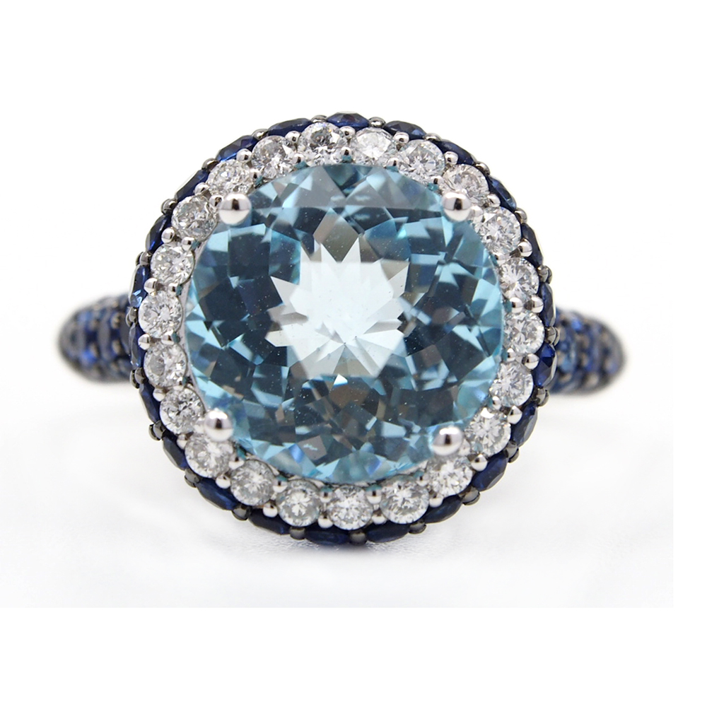 Topaz, Sapphire and Diamond Ring