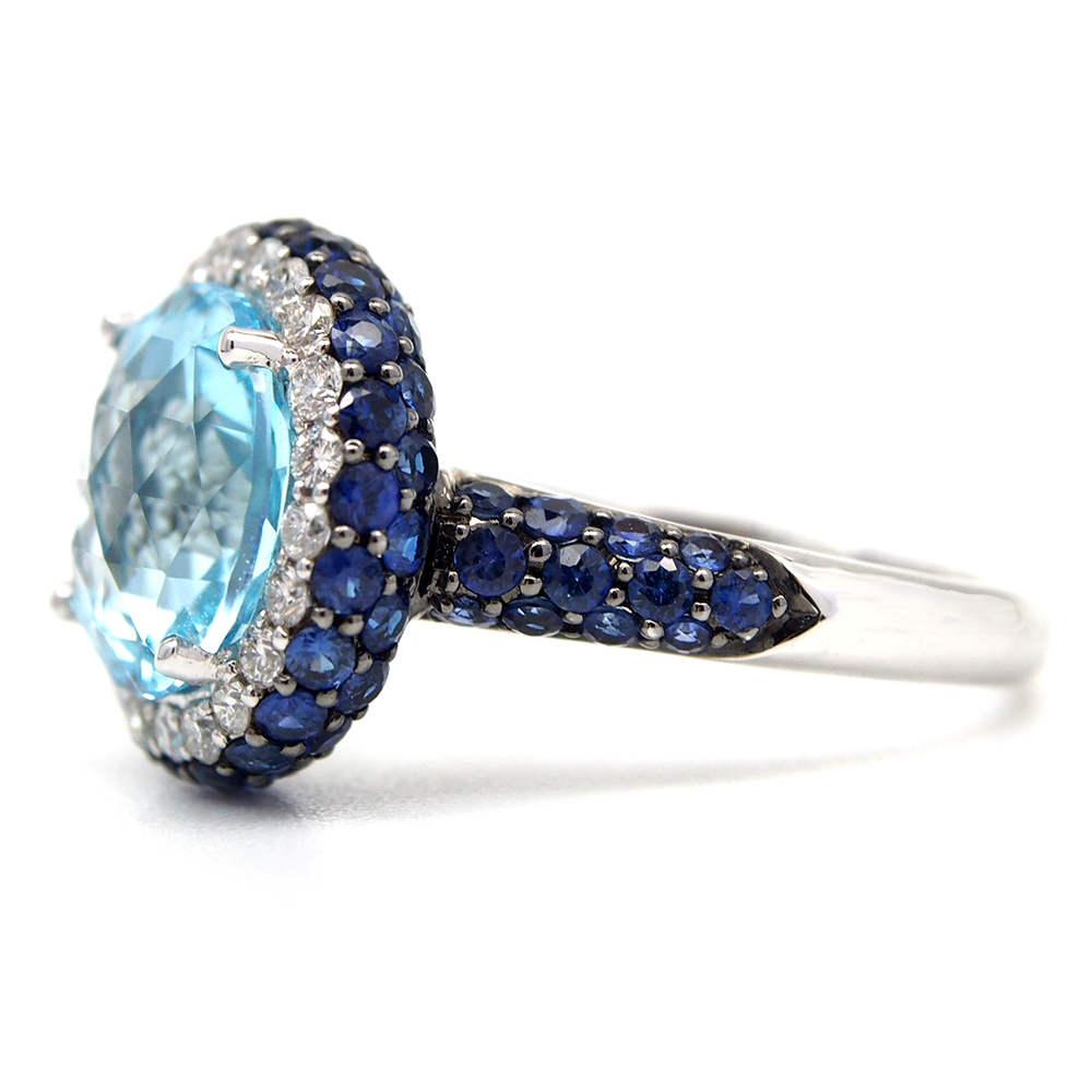 Topaz, Sapphire and Diamond Ring