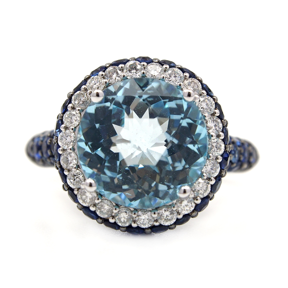 Topaz, Sapphire and Diamond Ring