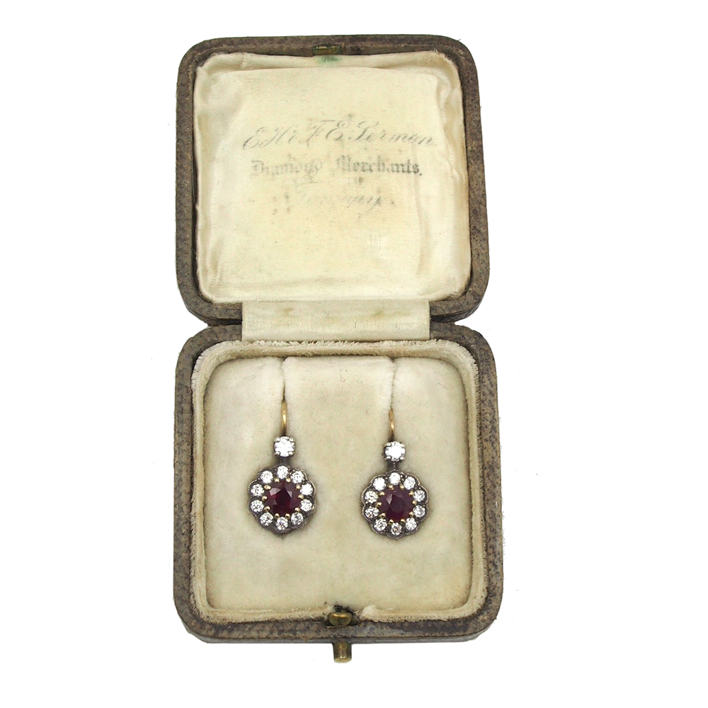 Ruby and Diamond Earrings