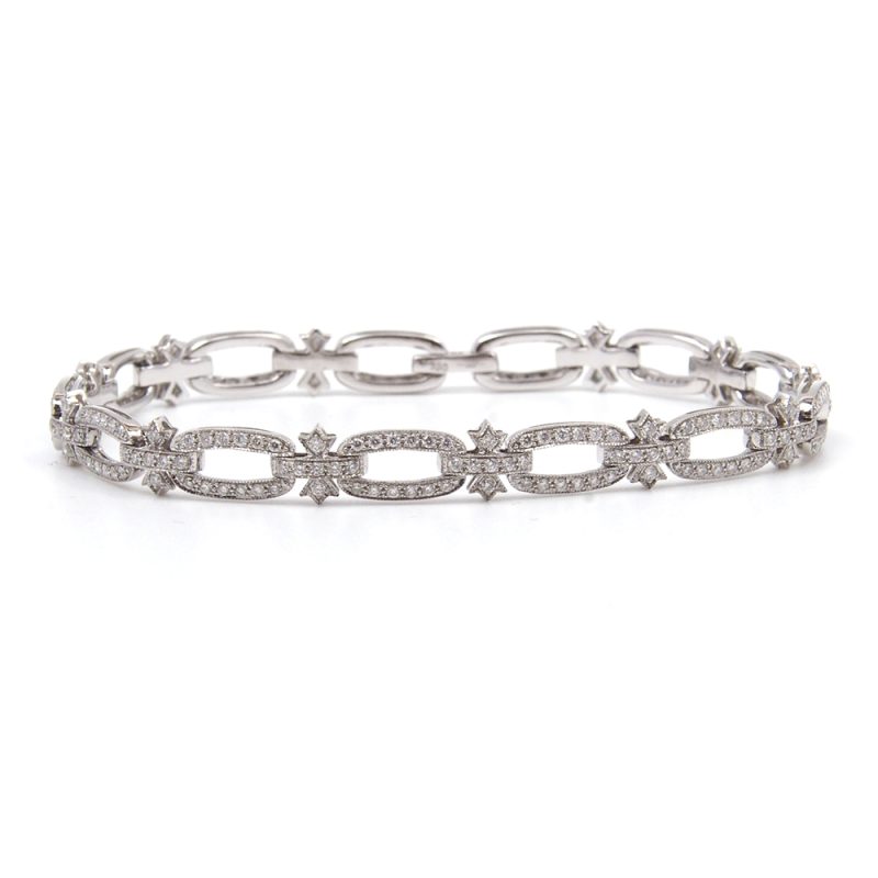 Diamond Bracelet 18ct White Gold Deco Style