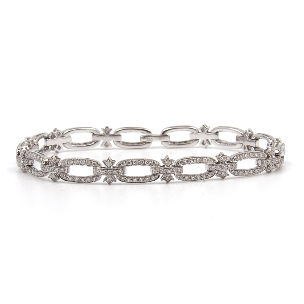 Diamond Bracelet 18ct White Gold Deco Style