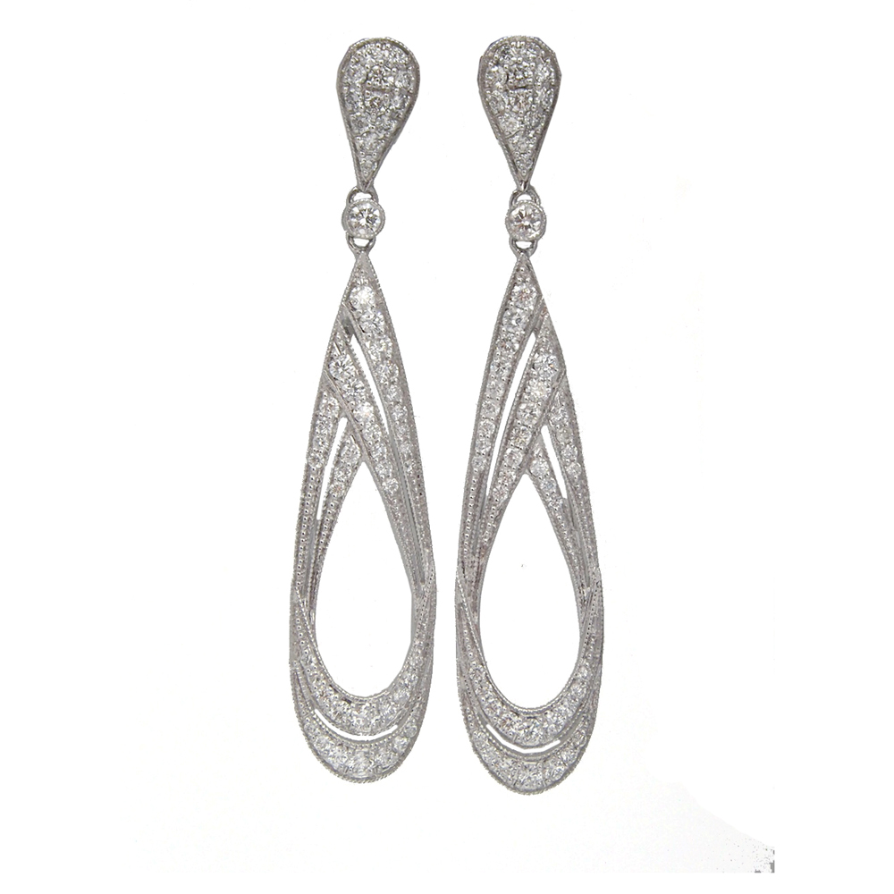 Diamond Drop Earrings - 1.08ct