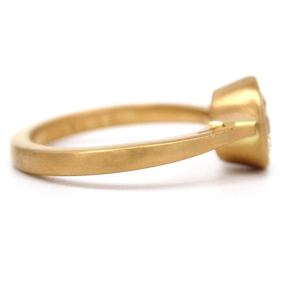 Diamond Solitaire Ring - Certified 1.51ct - Matt Finish 22ct Gold