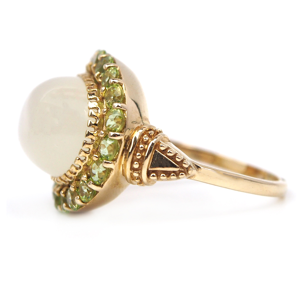 Moonstone and Peridot Ring