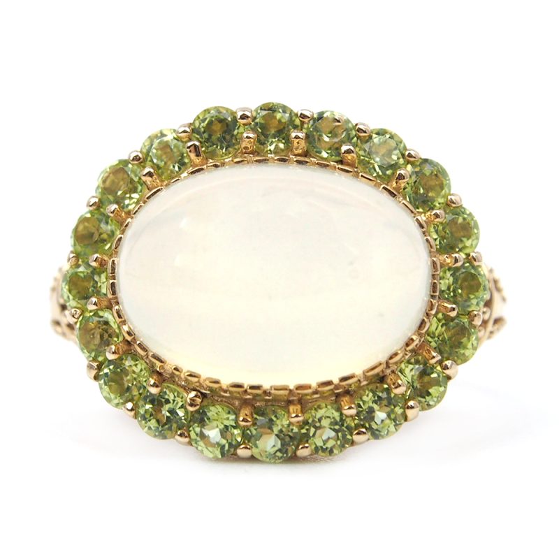 Moonstone and Peridot Ring