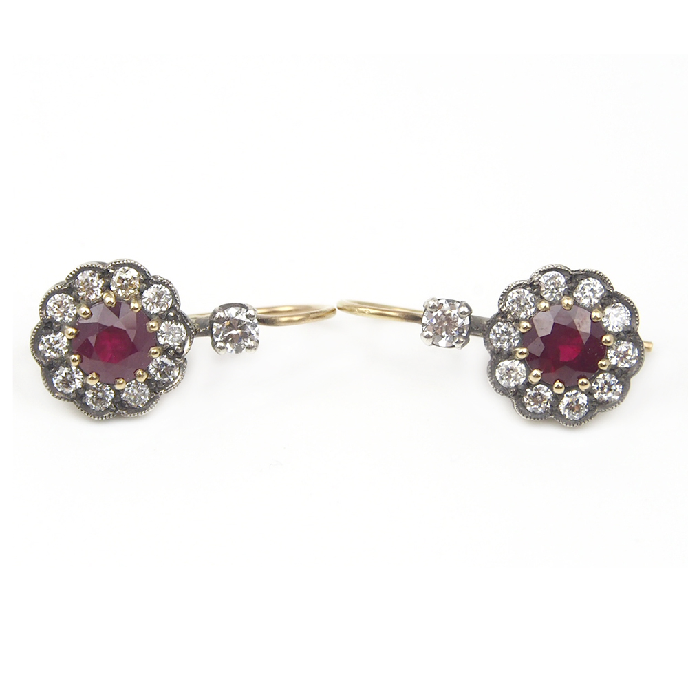 Ruby and Diamond Earrings