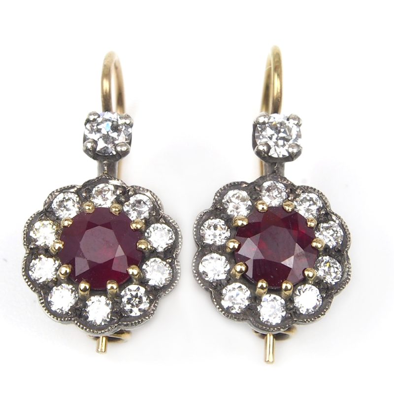 Ruby and Diamond Earrings