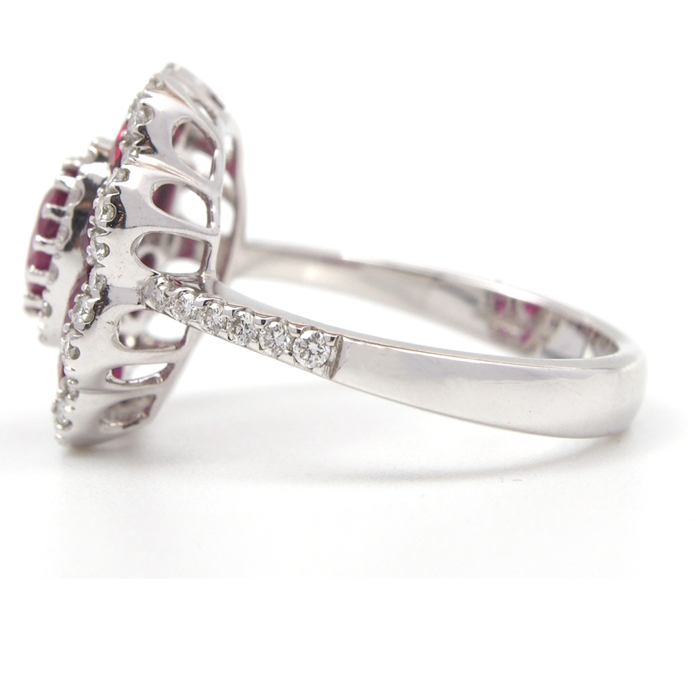Ruby and Diamond Ring 18ct White Gold