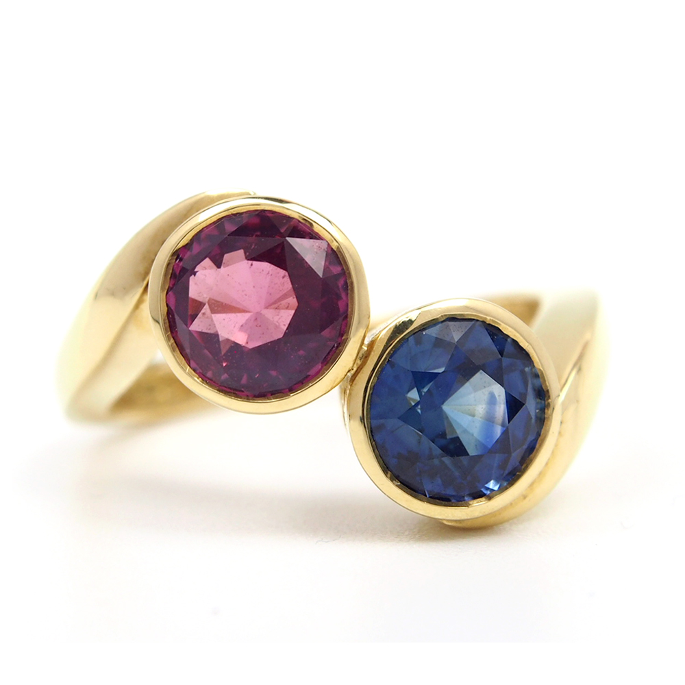 Sapphire Crossover Ring - Natural Sri Lankan