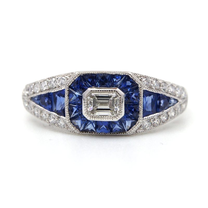 Sapphire and Diamond Ring - Platinum