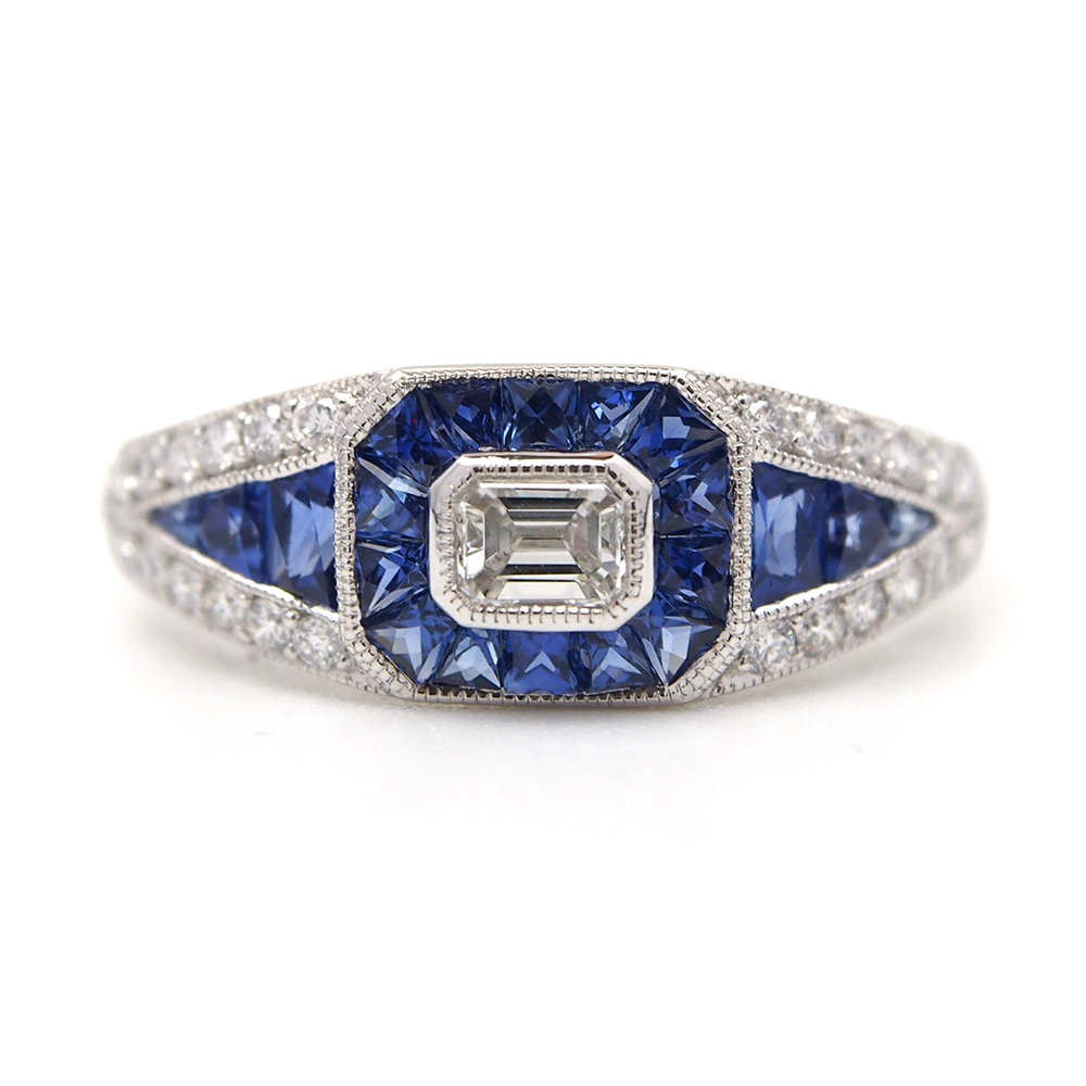Sapphire and Diamond Ring - Platinum