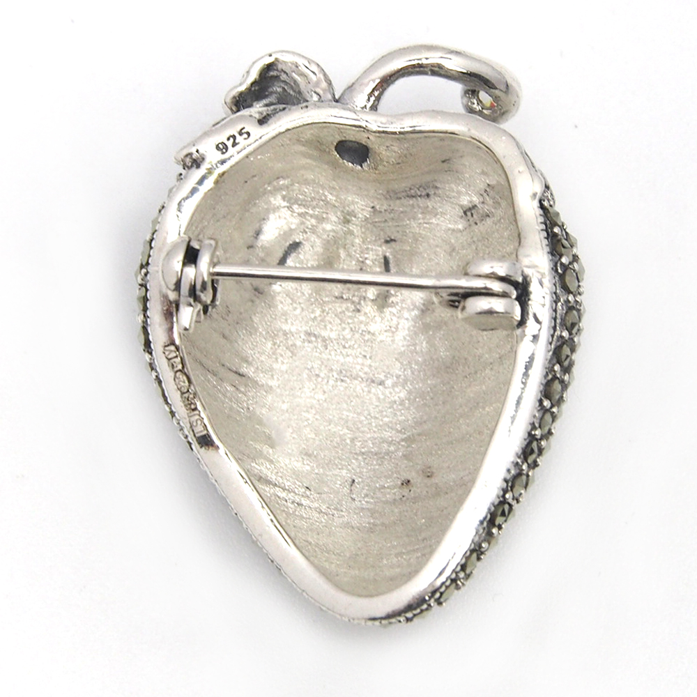 Marcasite Strawberry Brooch