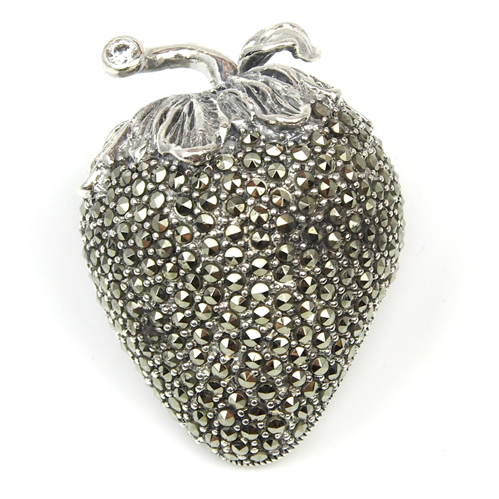Marcasite Strawberry Brooch