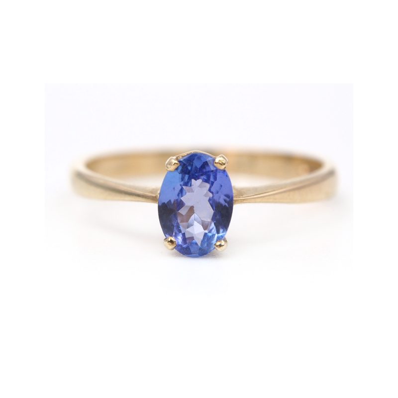 Tanzanite Single Stone Ring - Yellow Gold