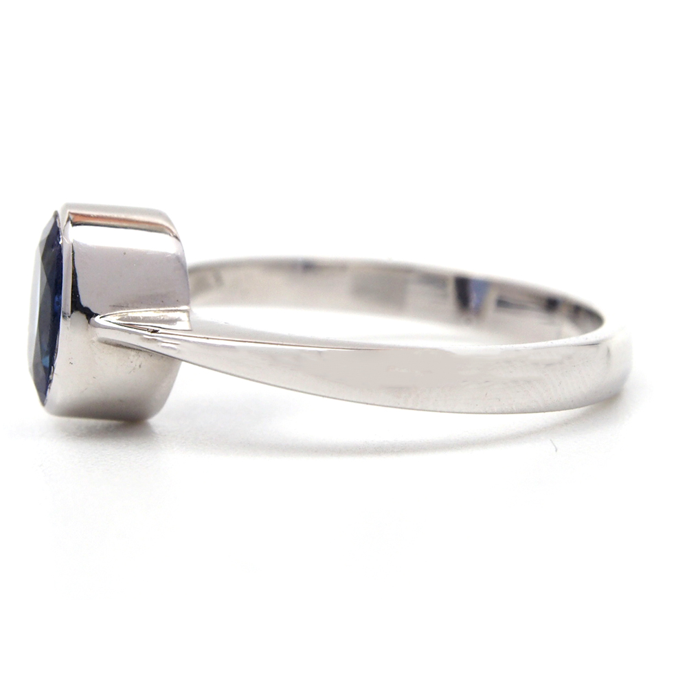 Tanzanite Single Stone Ring - Rub Over Setting