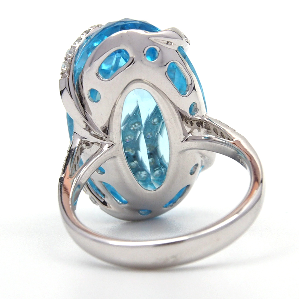 Topaz and Diamond Ring - 18ct White Gold