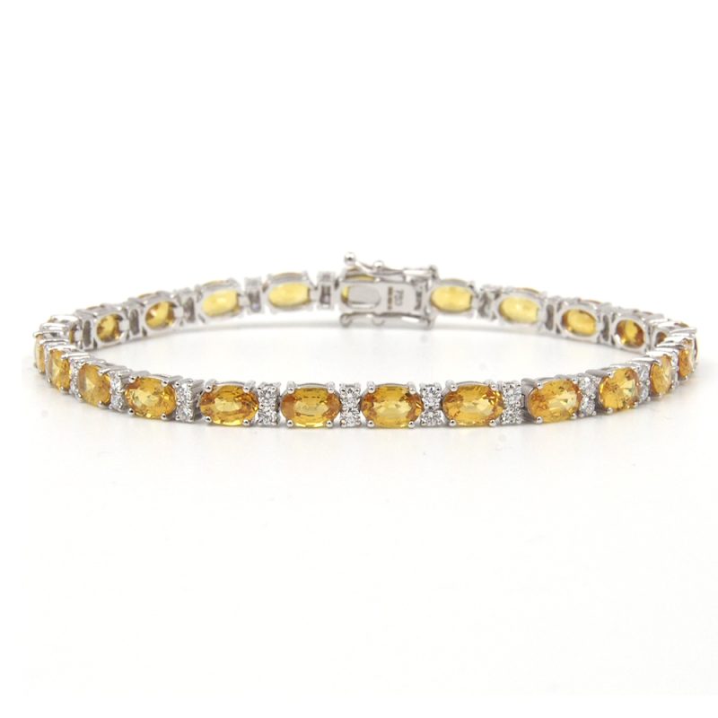 Sapphire and Diamond Bracelet (Yellow Sapphire)