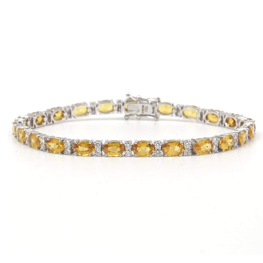 Sapphire and Diamond Bracelet (Yellow Sapphire)