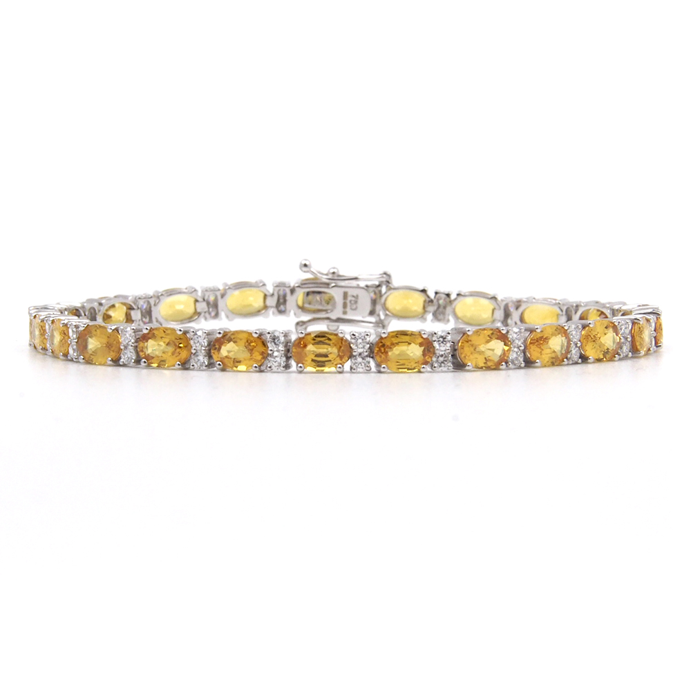 Sapphire and Diamond Bracelet (Yellow Sapphire)