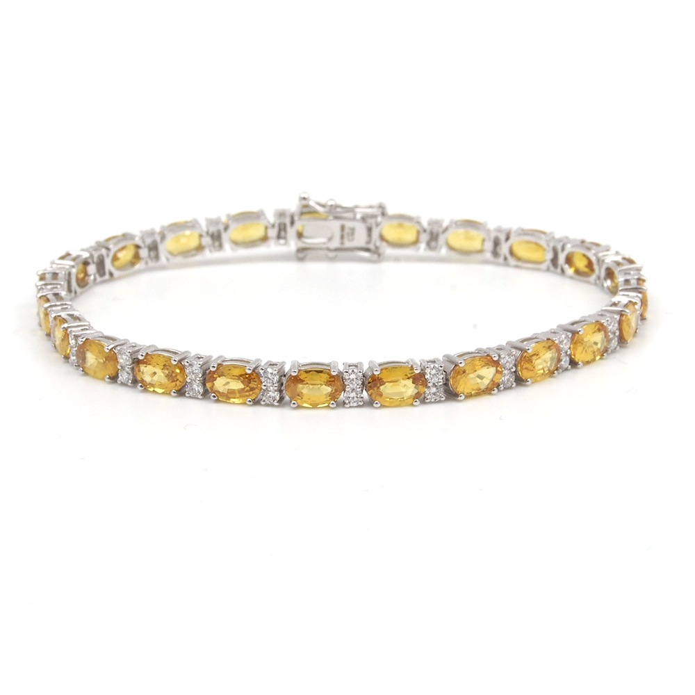Sapphire and Diamond Bracelet (Yellow Sapphire)