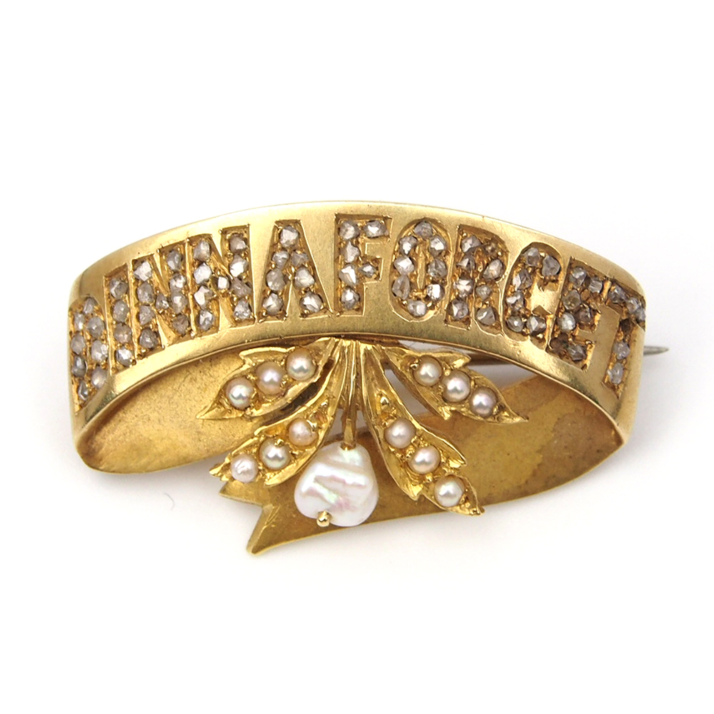 Antique Diamond and Pearl Brooch