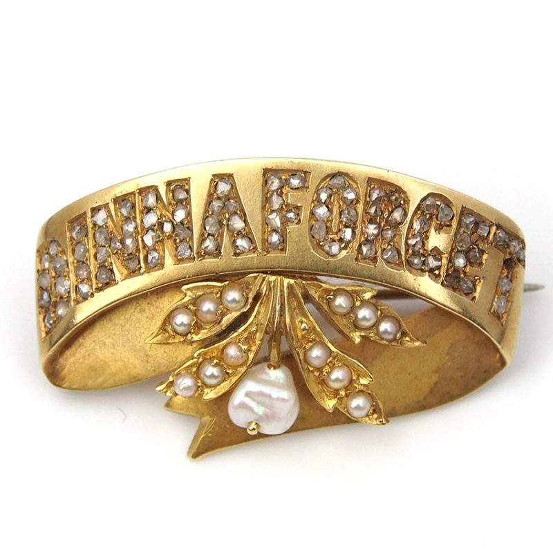 Antique Diamond and Pearl Brooch