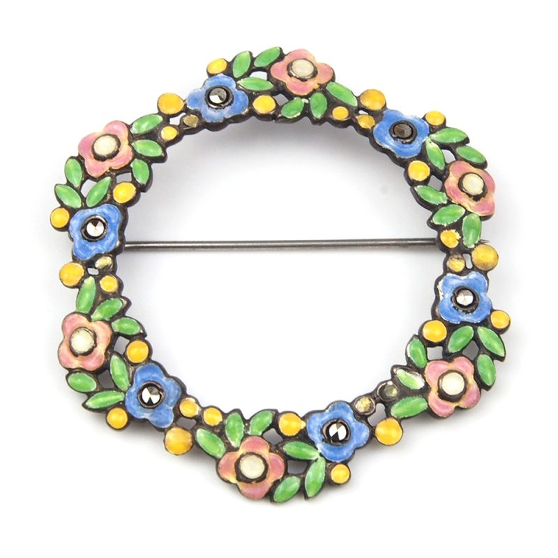 Silver and Enamel Brooch by Bernard Instone