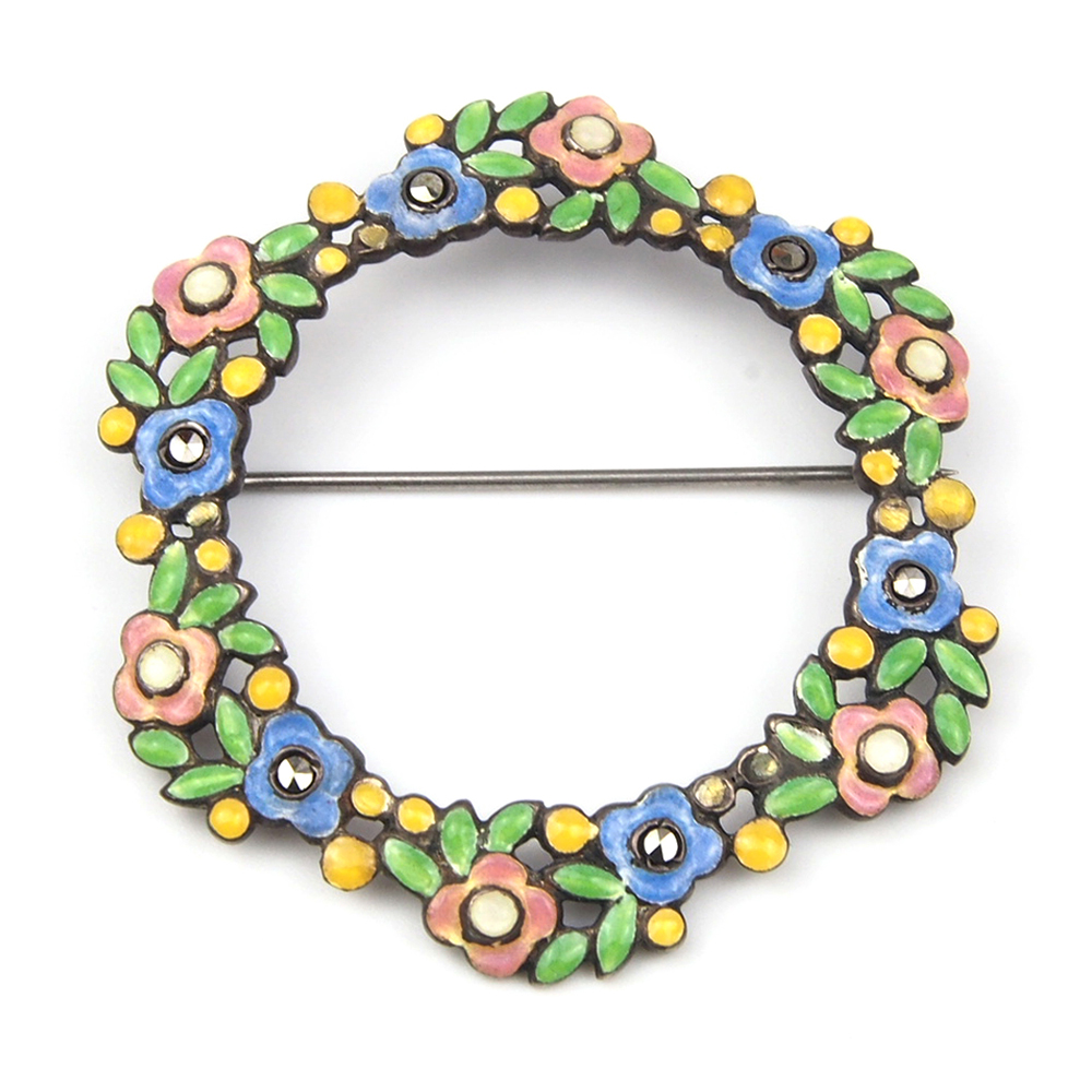 Silver and Enamel Brooch by Bernard Instone