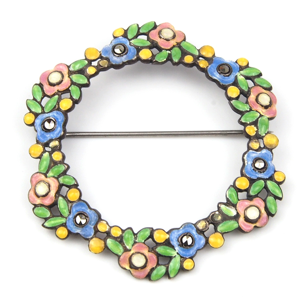 Silver and Enamel Brooch by Bernard Instone