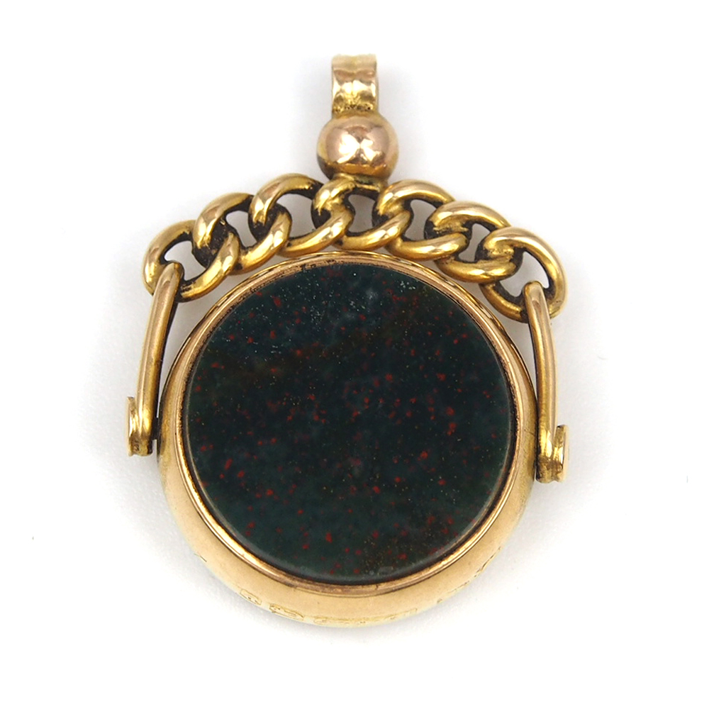 Victorian 15ct Gold Swivel Fob - 1898